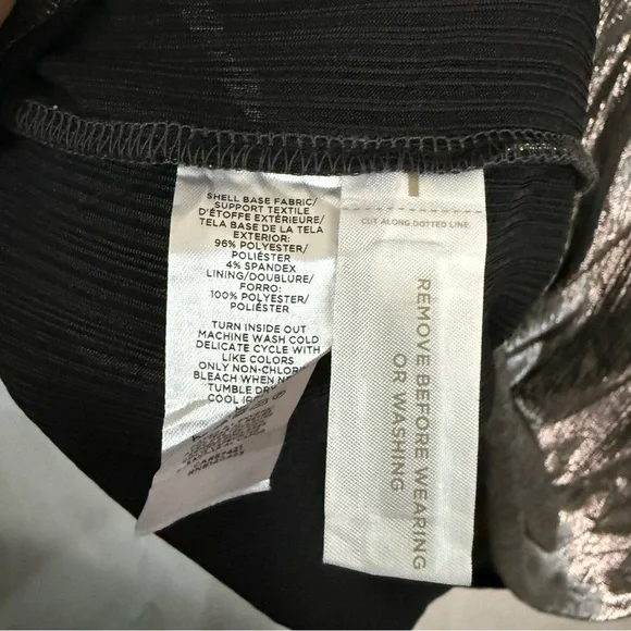 Loft‎ Shimmer Ruffle V-Neck Dress size 8 medium night out cocktail party silver - Picture 5 of 8